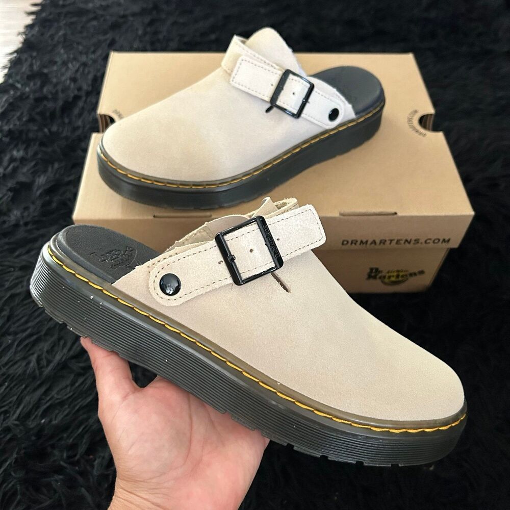 Dr Martens Carlson tan leather clogs mules slip on shoes men’s 8 new - Picture 2 of 7